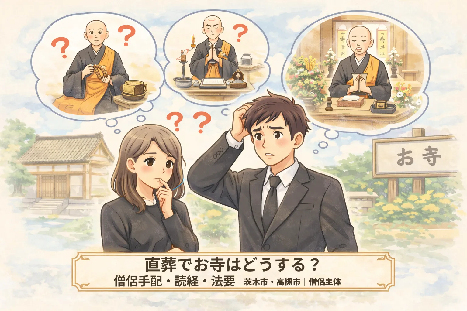 直葬でお寺はどうする？僧侶手配・読経・法要（茨木市・高槻市）